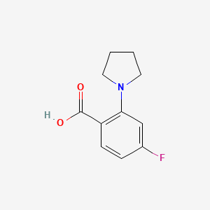 molecular formula C11H12FNO2 B1449216 4-氟-2-(1-吡咯烷基)苯甲酸 CAS No. 952680-24-9