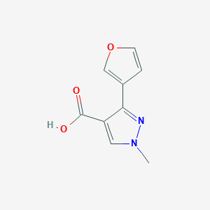 molecular formula C9H8N2O3 B1449219 3-(furan-3-yl)-1-methyl-1H-pyrazole-4-carboxylic acid CAS No. 1522029-96-4