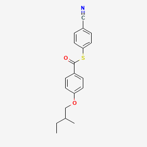 molecular formula C19H19NO2S B14492210 S-(4-Cyanophenyl) 4-(2-methylbutoxy)thiobenzoate CAS No. 64240-66-0