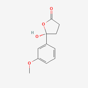 molecular formula C11H12O4 B14492218 (5S)-5-Hydroxy-5-(3-methoxyphenyl)oxolan-2-one CAS No. 63268-08-6