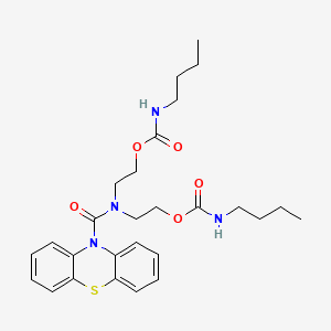 molecular formula C27H36N4O5S B14492294 Carbamic acid, butyl-, ((10H-phenothiazin-10-ylcarbonyl)imino)di-2,1-ethanediyl ester CAS No. 65241-01-2