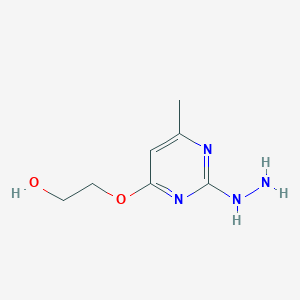 molecular formula C7H12N4O2 B1449230 2-[(2-Hydrazinyl-6-methylpyrimidin-4-yl)oxy]ethan-1-ol CAS No. 1514971-37-9