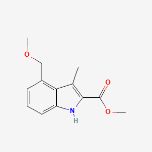 molecular formula C13H15NO3 B14492322 Methyl 4-(methoxymethyl)-3-methyl-1H-indole-2-carboxylate CAS No. 64241-37-8