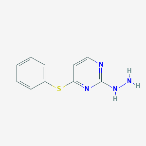 molecular formula C10H10N4S B1449237 2-Hydrazinyl-4-(phenylsulfanyl)pyrimidine CAS No. 1518301-10-4