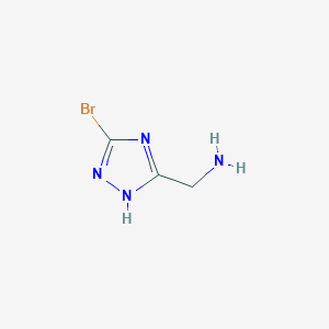 molecular formula C3H5BrN4 B1449241 [(5-Bromo-1H-1,2,4-triazol-3-yl)methyl]amine CAS No. 933716-41-7