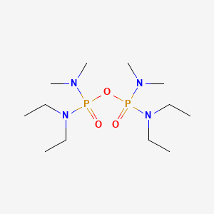 molecular formula C12H32N4O3P2 B14492418 asym-Bis(diethyl)bis(dimethyl)amide of pyrophosphoric acid CAS No. 63704-60-9