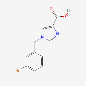 molecular formula C11H9BrN2O2 B1449243 1-[(3-溴苯基)甲基]-1H-咪唑-4-羧酸 CAS No. 1439902-92-7