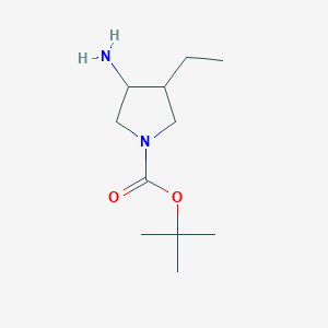 molecular formula C11H22N2O2 B1449244 tert-Butyl 3-amino-4-ethylpyrrolidine-1-carboxylate CAS No. 1369085-72-2