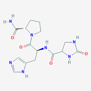 molecular formula C15H21N7O4 B14492473 N-(2-Oxoimidazolidine-4-carbonyl)-L-histidyl-L-prolinamide CAS No. 64869-50-7