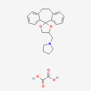 molecular formula C24H27NO6 B14492493 Oxalic acid;1-(spiro[1,3-dioxolane-2,2'-tricyclo[9.4.0.03,8]pentadeca-1(15),3,5,7,11,13-hexaene]-4-ylmethyl)pyrrolidine CAS No. 64058-50-0