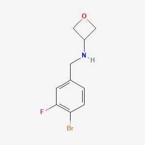 molecular formula C10H11BrFNO B1449257 N-[(4-bromo-3-fluorophenyl)methyl]oxetan-3-amine CAS No. 1519519-32-4