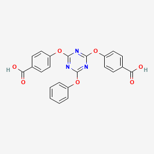 molecular formula C23H15N3O7 B14492583 4,4'-[(6-Phenoxy-1,3,5-triazine-2,4-diyl)bis(oxy)]dibenzoic acid CAS No. 64084-39-5