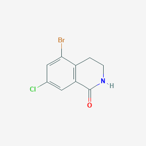 molecular formula C9H7BrClNO B1449259 5-Bromo-7-chloro-1,2,3,4-tetrahydroisoquinolin-1-one CAS No. 1508551-16-3
