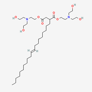 molecular formula C36H70N2O8 B14492659 Butanedioic acid, 2-(eicosen-1-yl)-, 1,4-bis(2-(bis(2-hydroxyethyl)amino)ethyl) ester CAS No. 64654-00-8
