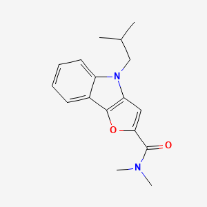 molecular formula C17H20N2O2 B14492688 N,N-Dimethyl-4-(2-methylpropyl)-4H-furo[3,2-B]indole-2-carboxamide CAS No. 63487-44-5