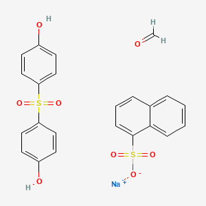 molecular formula C23H19NaO8S2 B14492710 Sodium;formaldehyde;4-(4-hydroxyphenyl)sulfonylphenol;naphthalene-1-sulfonate CAS No. 63951-50-8