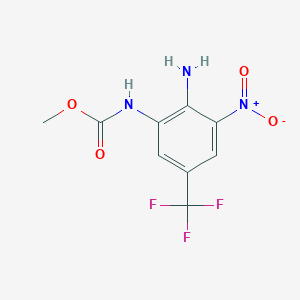 molecular formula C9H8F3N3O4 B14492728 Methyl [2-amino-3-nitro-5-(trifluoromethyl)phenyl]carbamate CAS No. 64609-89-8