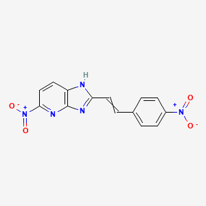 molecular formula C14H9N5O4 B14492744 5-Nitro-2-[2-(4-nitrophenyl)ethenyl]-1H-imidazo[4,5-b]pyridine CAS No. 63648-68-0
