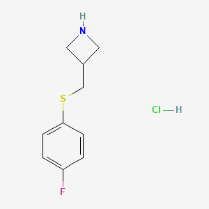 molecular formula C10H13ClFNS B1449275 3-(((4-Fluorophenyl)thio)methyl)azetidine hydrochloride CAS No. 1864053-81-5