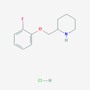 molecular formula C12H17ClFNO B1449276 2-((2-氟苯氧基)甲基)哌啶盐酸盐 CAS No. 1864061-89-1