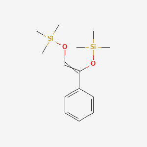 molecular formula C14H24O2Si2 B14492790 2,2,7,7-Tetramethyl-4-phenyl-3,6-dioxa-2,7-disilaoct-4-ene CAS No. 64277-60-7
