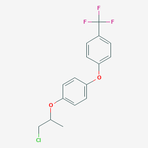 molecular formula C16H14ClF3O2 B14492821 1-[(1-Chloropropan-2-yl)oxy]-4-[4-(trifluoromethyl)phenoxy]benzene CAS No. 63320-97-8