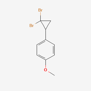 molecular formula C10H10Br2O B14492835 Benzene, 1-(2,2-dibromocyclopropyl)-4-methoxy- CAS No. 65038-31-5
