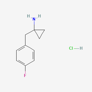 molecular formula C10H13ClFN B1449288 1-[(4-氟苯基)甲基]环丙-1-胺盐酸盐 CAS No. 1439903-05-5