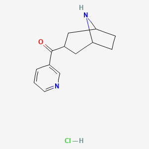 molecular formula C13H17ClN2O B1449296 (8-Azabicyclo[3.2.1]octan-3-yl)(pyridin-3-yl)methanone hydrochloride CAS No. 1822827-89-3