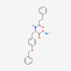 molecular formula C25H24NNaO4 B14493039 ALANINE, 3-(p-(BENZYLOXY)PHENYL)-N-HYDROCINNAMOYL-, SODIUM SALT, L- CAS No. 65277-80-7
