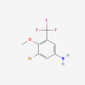 molecular formula C8H7BrF3NO B1449304 3-Bromo-4-methoxy-5-(trifluoromethyl)aniline CAS No. 1373920-70-7