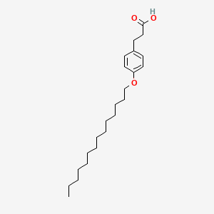 molecular formula C23H38O3 B14493053 Benzenepropanoic acid, 4-(tetradecyloxy)- CAS No. 65686-14-8