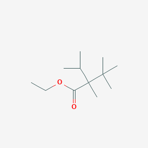 molecular formula C12H24O2 B14493061 Butanoic acid, 2,3,3-trimethyl-2-(1-methylethyl), ethyl ester CAS No. 63791-91-3