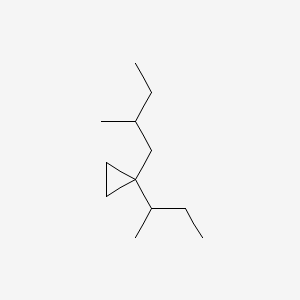 molecular formula C12H24 B14493067 Cyclopropane, 1-(2-methylbutyl)-1-(1-methylpropyl)- CAS No. 64723-36-0
