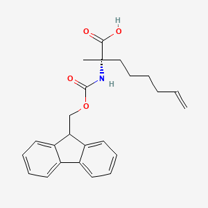 molecular formula C24H27NO4 B1449325 (S)-2-((((9H-芴-9-基)甲氧基)羰基)氨基)-2-甲基辛-7-烯酸 CAS No. 288617-74-3