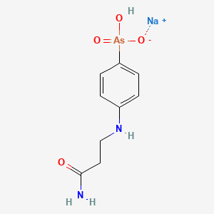 molecular formula C9H12AsN2NaO4 B14493274 Arsanilic acid, N-(2-carbamoylethyl)-, sodium salt CAS No. 64046-97-5