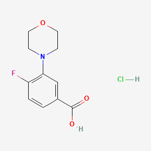 molecular formula C11H13ClFNO3 B1449335 4-Fluoro-3-(morpholin-4-yl)benzoic acid hydrochloride CAS No. 1795284-10-4