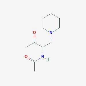 molecular formula C11H20N2O2 B14493377 N-[3-Oxo-1-(piperidin-1-yl)butan-2-yl]acetamide CAS No. 64505-08-4