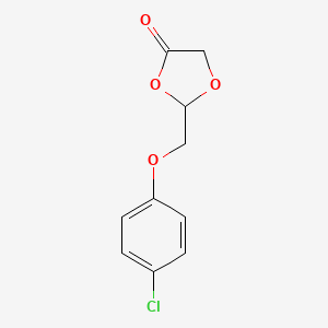 molecular formula C10H9ClO4 B14493379 2-[(4-Chlorophenoxy)methyl]-1,3-dioxolan-4-one CAS No. 63353-80-0