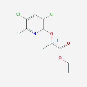 molecular formula C11H13Cl2NO3 B14493419 Ethyl 2-[(3,5-dichloro-6-methylpyridin-2-yl)oxy]propanoate CAS No. 65110-87-4
