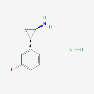 molecular formula C9H11ClFN B1449342 (1R,2S)-2-(3-Fluorophenyl)cyclopropan-1-amine hydrochloride CAS No. 1643378-58-8