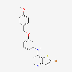 B1449348 2-bromo-N-{3-[(4-methoxyphenyl)methoxy]phenyl}thieno[3,2-b]pyridin-7-amine CAS No. 1228102-89-3