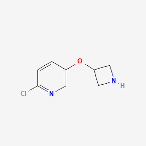molecular formula C8H9ClN2O B1449349 吡啶，5-(3-氮杂环氧基)-2-氯- CAS No. 259261-74-0