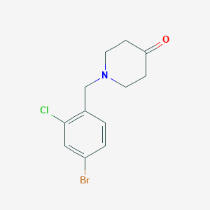 molecular formula C12H13BrClNO B1449351 1-(4-Bromo-2-chlorobenzyl)piperidin-4-one CAS No. 1057281-87-4