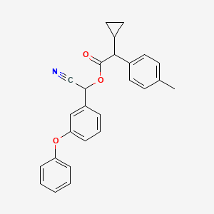 molecular formula C26H23NO3 B14493536 alpha-(1-Cyclopropyl)-4-methylbenzeneacetic acid cyano(3-phenoxyphenyl)methyl ester CAS No. 65363-07-7