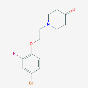 molecular formula C13H15BrFNO2 B1449354 1-(2-(4-溴-2-氟苯氧基)乙基)哌啶-4-酮 CAS No. 1704082-70-1