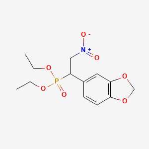 molecular formula C13H18NO7P B14493540 Diethyl [1-(2H-1,3-benzodioxol-5-yl)-2-nitroethyl]phosphonate CAS No. 63509-19-3