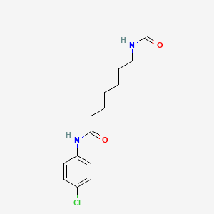 molecular formula C15H21ClN2O2 B14493575 7-Acetamido-N-(4-chlorophenyl)heptanamide CAS No. 63329-97-5
