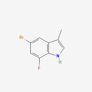 molecular formula C9H7BrFN B1449366 5-Bromo-7-fluoro-3-methyl-1H-indole CAS No. 1360946-16-2