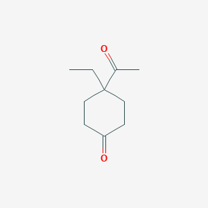 molecular formula C10H16O2 B14493679 4-Acetyl-4-ethylcyclohexan-1-one CAS No. 63381-72-6